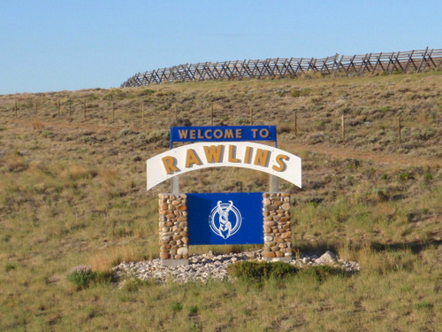 Rawlins Welcome Sign.
